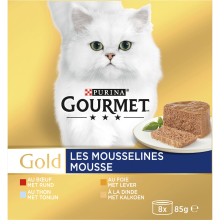 Gourmet Gold mousse tonijn, lever, kalkoen & rund voordeelpak