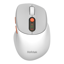 HOFOTEK M311 2.4 G+BT stille muus voor kantoor   instelbare DPI met meerdere niveaus, ergonomisch, wit grijs, multisysteemcompatibel (1× AA batterij)