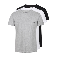 Wrangler T shirt met ronde hals Foster zwart/wit/grijs gemêleerd M