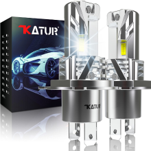 Katur H4 LED lampen, 26000LM 80 W H4 9003 HB2 Hi/Lo LED koplampen 6000K Wit, Ventilatorloos, Waterdicht, Mini Formaat, Plug and Play, Set van 2