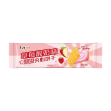 Master Kong Zoete Krokante Sandwichkoekjes met Aardbei Yoghurt Smaak 80g