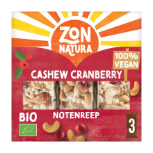 Zonnatura Biologische Notenreep Cashew Cranberry   3 stuks