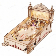 Robotime ROKR flipperspel 3D houten puzzelbouwspeelgoed 27,5 x 27,5 x 47,5 cm 1 stuk, woondecoratie, boekenplankdecoratie, knutselcadeaus voor volwassenen en tieners, educatief speelgoed