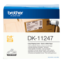 Brother DK 11247 labelprinter tape zwart op wit