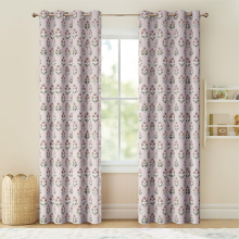 PONY DANCE 100% Verduisterende Gordijnen 2 Panelen, Delicaat Bloemenpatroon in Lichtroze, Bohemian Chic Stijl Thermisch Geïsoleerde Gordijnen voor Woonkamer, Slaapkamer, Kinderkamer, B132 x L220 cm