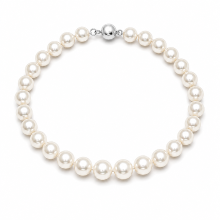 VoxorAI XL23 12 mm luxe licht versierde klassieke parelketting, officieel exclusief