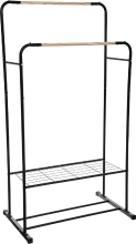 5Five Blackwood Dubbele Metalen Kledingrek   Zwart, 82 x 50 x 153 cm