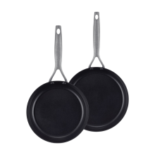 Brabantia Dusk 2 delige koekenpannenset Ø 20 & 24 cm – 100% PFAS vrij – Keramische antiaanbaklaag – Inductiekoekenpannenset – Vaatwasser  en ovenbestendig – Grijs