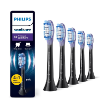 Philips Sonicare G3 Premium tandvleesverzorging, originele vervangende opzetborstels, zwart, 4+1 verpakking, HX9055/88