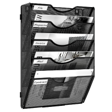 Senhoglb geassembleerde wandmappenhouder, 5 vaks, A4, zwart, nieuwjaarsaanbieding, top cadeaukeuze