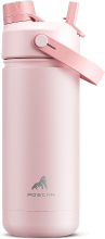 POWCAN sportwaterfles met dubbele opening 18 oz met handgreep roze