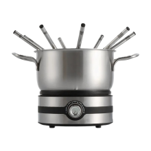 Mauviel 1830 Elektrische Fondueset 1200W voor 8 Personen   RVS Kaas  & Vleesfondue