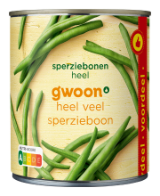 G'woon Hele Groene Bonen   800 g