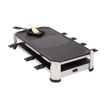Fritel Raclette Grill RG 2170   Elektrische Tafelgrill/Gourmetset/Teppanyaki   1500 W   49,5 x 27 cm   Voor 2 tot 8 Personen   PFAS vrij + 8 Raclettepannetjes & Spatels