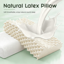 XLLX 1 stuk natuurlijk latex contourenkussen, ergonomisch neksteunkussen met massagekorrels, voor zij /rugslapers, golfmassage, 60*40 cm