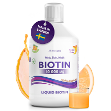 Swedish Nutra Vloeibare Biotine 10.000Μg 500 ml    Biotine & Vitamine C voor Haar, Huid en Nagels | snel opneembaar, veganistisch, glutenvrij, 100% natuurlijke sinaasappelsmaak