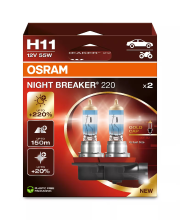 OSRAM NIGHT BREAKER 220, H11, +220% meer licht, halogeen koplamp, 64211NB220 2HB, 2 lampen