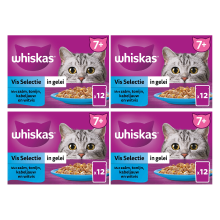Whiskas Senior nat kattenvoer visselectie in gelei 7+*4