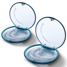 GAONLY Retainer opbergdoos 2 pack, compatibel met Invisalign, slanke gebitsbeschermer & alignerhouder, duurzame draagbare retainerbox met magnetische sluiting, geschikt voor volwassenen & tieners