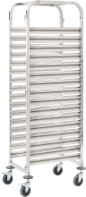 VidaXL Keukenwagen   16 laags, roestvrij staal, 38 x 55 x 163 cm