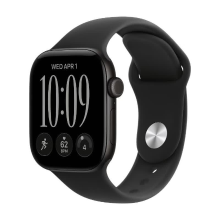 Apple Watch Series 12 GPS + Cellular 42 mm zwarte aluminium kast met zwart sportbandje   S/M