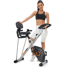 YOSHINO Nieuwe 5 in 1 Opvouwbare Hometrainer, Hometrainer Fiets met App, Weerstandsbanden, Hometrainer Hometrainer Senioren met Ergonomische Zitting, 8/16 Stille Magnetische Weerstand, tot 150 kg