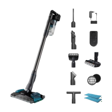 Philips XC8055/01 8000 serie snoerloze steelstofzuiger   PowerCyclone 8   digitale motor   2 in 1 steel  en handstofzuiger   anti klit mondstuk