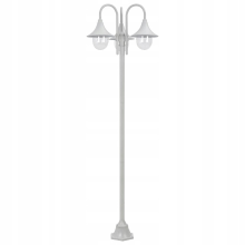 VidaXL Tuinpaalverlichting Set   Aluminium, Wit, 3 delig, 220 cm