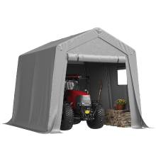 AOXUN A Frame Soft Top Carport met Zijpanelen, Waterdicht Heavy Duty Auto Canopy Garage Schutting   10x10 FT/Grijs
