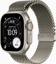 Apple Watch Ultra 3, Milanees Bandje M, Titanium (Titanium)