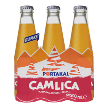 Camlica koolzuurhoudende frisdrank met sinaasappelsmaak 200 ml x 6
