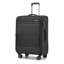 British Traveller 24 inch uitbreidbare softshell medium koffer met TSA slot en stille TPE zwenkwielen, lichtgewicht bagage voor zakenreizen