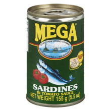 MEGA sardines in tomatensaus, groen 155 g