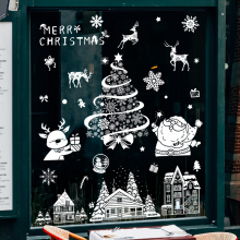 Ju7cer kerst raamstickers, kerstman, raamdecoraties in rendierstijl, zelfklevend, 9 vellen. Kerst raamstickers geschikt voor winterse ramen, decoraties, raamglas, vitrines en sneeuwvlok kerstdecoraties.