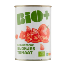Bio+ biologische tomatenblokjes   400 g