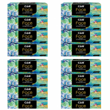 Facial Tissues Stock Up Bundle: C&S Boxed Facial Tissues, 16 Cube Boxes, 90 Tissues per Box, 1,440 Tissues Total, Pure Virgin Wood Pulp, 4 Ply Soft & Strong, for Home, Office, Living Room?And Bedroom