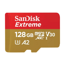 SanDisk Extreme microSDXC kaart – 128 GB, V30