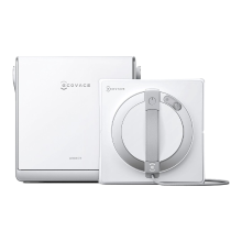 ECOVACS WINBOT W2 PRO Omni raamreinigingsrobot met 6 in 1 multifunctioneel station, opladen tijdens gebruik, sproeikop met 3 sproeiers, veiligheidsbescherming op 12 niveaus, Win SLAM 4.0 Routeplanning, wit