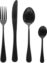 Secret de Gourmet RVS bestekset   16 stuks, zwart