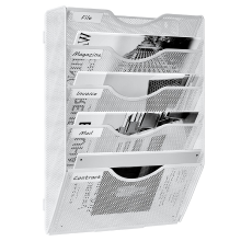 Senhoglb 5 laags A4 wanddocumenthouder van gaas, gemonteerd, wit, nieuwjaarsuitverkoop, beste cadeaukeuzes