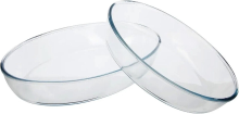 Secret de Gourmet Ovale Glazen Bakschalen Set   26 x 18 cm & 35 x 25 cm, Transparant