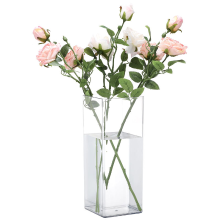 Yuejia 1 stuk 11,8 inch/30 cm transparante acrylvaas, vierkante transparante bloemvaas, onbreekbare acrylvaas voor woonkamer, keuken, slaapkamer, kantoor