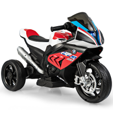 Costway 6 V elektrische motorfiets met muziek en koplamp, driewielmotor, afmetingen 82,5 x 42 x 54 cm, rood