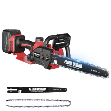 FLORA GUARD 12'' draadloze borstelloze kettingzaag   1200 W krachtige handzaag, mini kettingzaag met 2 x 4000 mAh accu's en lader, automatische smering, compatibel met Makita 20V accu's, kettingolie niet inbegrepen