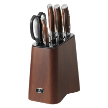 Wangmazi professionele hoogwaardige snijset, keukenmessenset, botmes, multifunctioneel vruchtenmes, schaar, keukengereiset, duurzaam en elegant, 7 delige set
