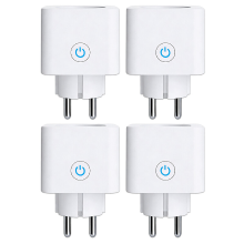Antela WLAN slimme stopcontacten 16 A met verbruiksmeting, compatibel met Alexa/Google Home, kindbeveiliging, Smart Life app, 2.4 GHz, 3680 W, 4 stuks