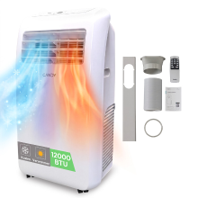 【Zomeruitverkoop】Candy 12000 BTU mobiele airconditioner, 4 in 1 slimme AC unit, Snelle koeling & verwarming voor ruimtes tot 35 ㎡, 3 snelheden, 24H timer, Inclusief raamkit, Energieklasse A+, Aangedreven door Haier