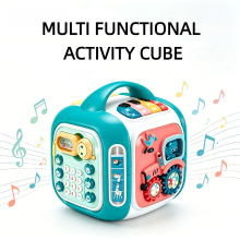 8 In 1 baby activiteitenkubus voor 1 3 jaar   Montessori sensorische busy board speelgoed met piano, gitaar, telefoongesprek, draaiende tandwielen & muziek   Vroege leercentrum voor fijne motoriek   Verjaardagscadeau kerstcadeau voor peuters jongens meisj
