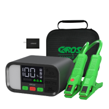 CAROSS 1600 A 12 V Slimme Jumpstarter, Grijs, 16000 mAh Lithiumbatterij, Smart Connect™ technologie, Bidirectioneel PD65W ultrasnel opladen, 3 inch LED scherm, Beschermhoes en PD65W UL oplader inbegrepen