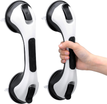 TAILI Douchehandgrepen voor Ouderen Zuignap, 2 Stuks 12 Inch Douche Beugels voor Senioren, Grepen voor Badkuipen en Douches, Geen Boren Verwijderbare Veiligheidsdouchegreep, Zwart
